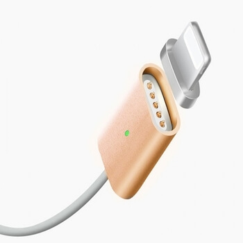 USB nabíjecí kabel s magnetickou koncovkou Lightning pro Apple - zlatý
