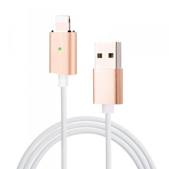 USB nabíjecí kabel s magnetickou koncovkou Lightning pro Apple - zlatý