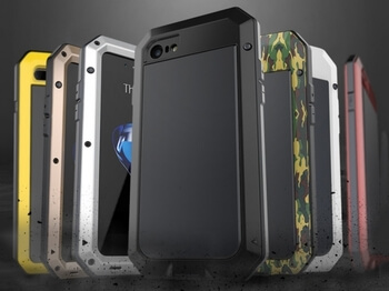 EXTRÉMNĚ odolný hliníkovo-silikonový obal pro Apple iPhone 7 - černý