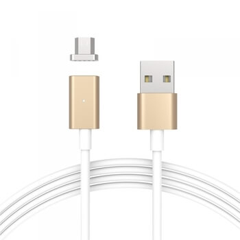 USB nabíjecí kabel s magnetickou koncovkou Micro USB - zlatý