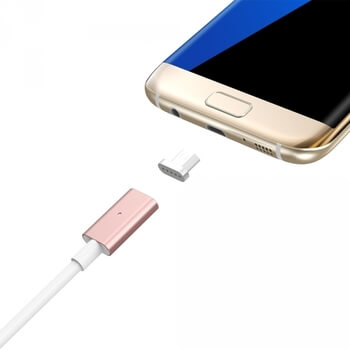 USB nabíjecí kabel s magnetickou koncovkou Micro USB - zlatý
