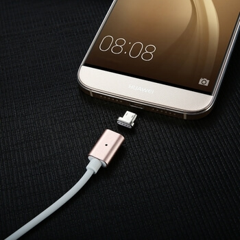 USB nabíjecí kabel s magnetickou koncovkou Micro USB - zlatý