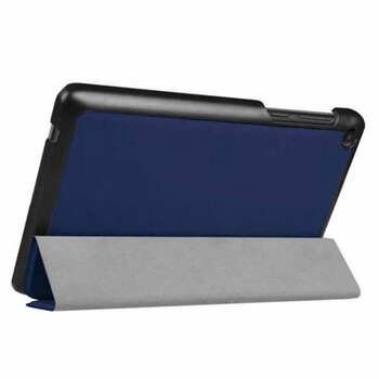 2v1 Smart flip cover + zadní plastový ochranný kryt pro Lenovo Tab3 7 LTE 730 - tmavě modrý