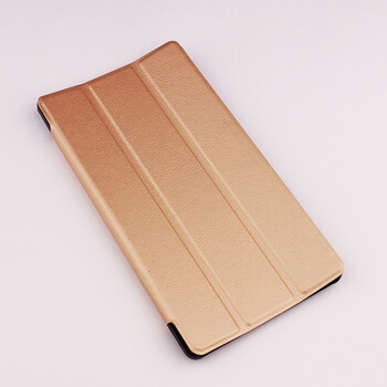 2v1 Smart flip cover + zadní plastový ochranný kryt pro Lenovo Tab3 7 LTE 730 - zlatý
