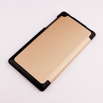 2v1 Smart flip cover + zadní plastový ochranný kryt pro Lenovo Tab3 7 LTE 730 - zlatý