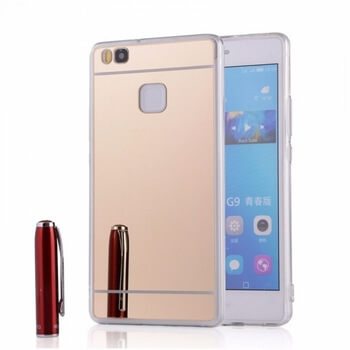 Silikonový zrcadlový ochranný obal pro Huawei P9 Lite - zlatý