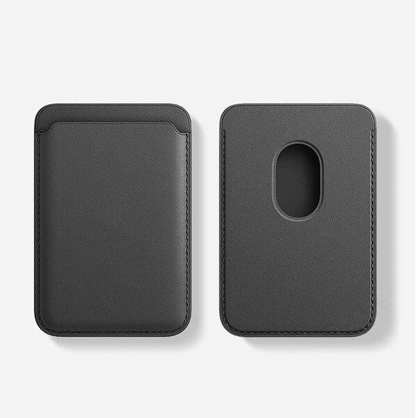 Luxusní magnetické pouzdro na kreditní karty pro Apple iPhone 12 mini - černá ekokůže