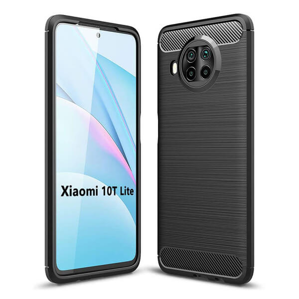 Ochranný silikonový obal karbon pro Xiaomi Mi 10T Lite - černý