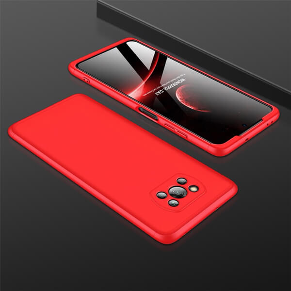 Ochranný 360° celotělový plastový kryt pro Xiaomi Mi 10T Lite - červený