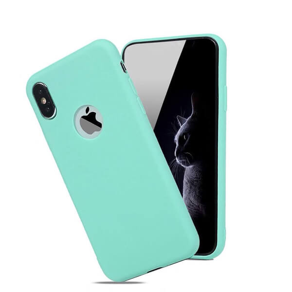 Silikonový matný obal s výřezem pro Apple iPhone X/XS - světle modrý