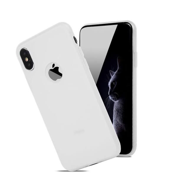 Silikonový matný obal s výřezem pro Apple iPhone X/XS - bílý