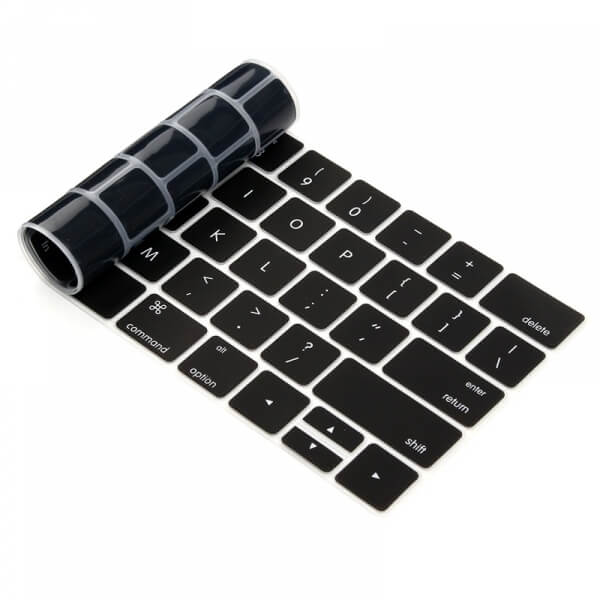 Silikonový ochranný obal na klávesnici EU verze pro Apple MacBook Pro 16" (2019) - černý