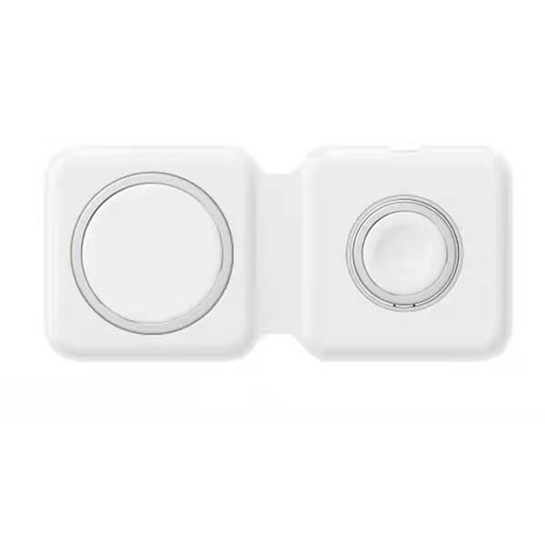 2v1 Bezdrátová nabíječka a dokovací stanice MagSafe pro Apple iPhone, Apple Watch, AirPods bílá