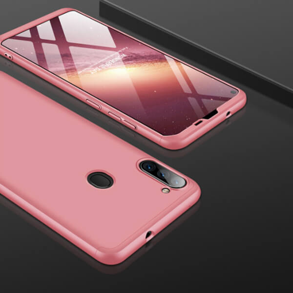 Ochranný 360° celotělový plastový kryt pro Samsung Galaxy A11 - růžový