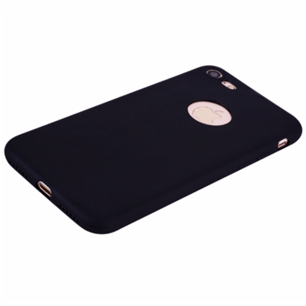 Silikonový matný obal s výřezem pro Apple iPhone SE (2020) - černý