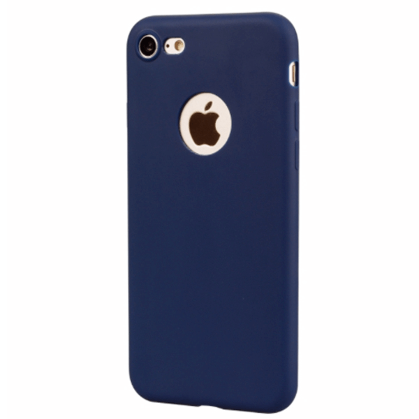 Silikonový matný obal s výřezem pro Apple iPhone SE (2020) - tmavě modrý