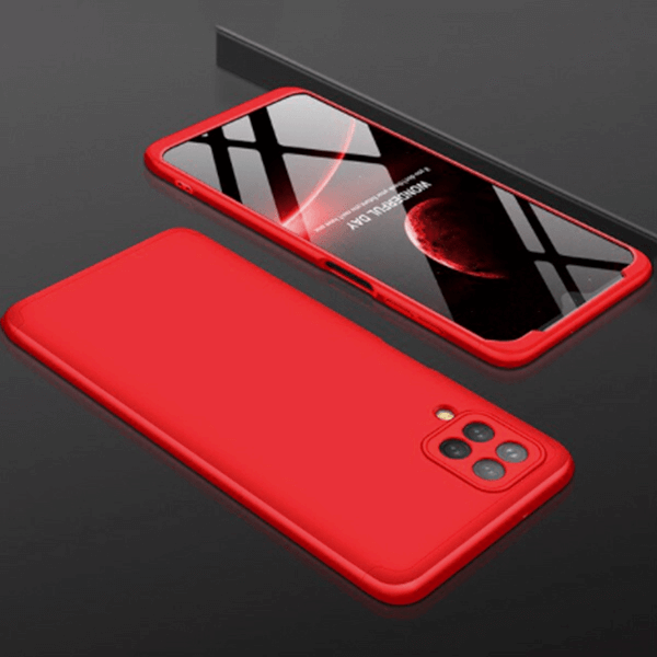 Ochranný 360° celotělový plastový kryt pro Samsung Galaxy A12 A125F - červený