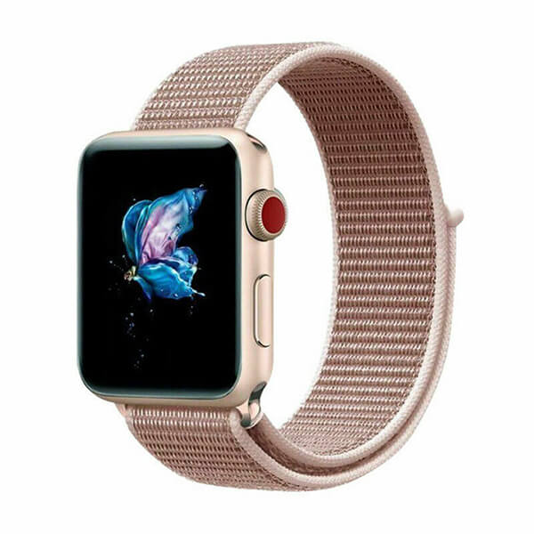Nylonový pásek pro chytré hodinky Apple Watch 38 mm (1.série) - růžový