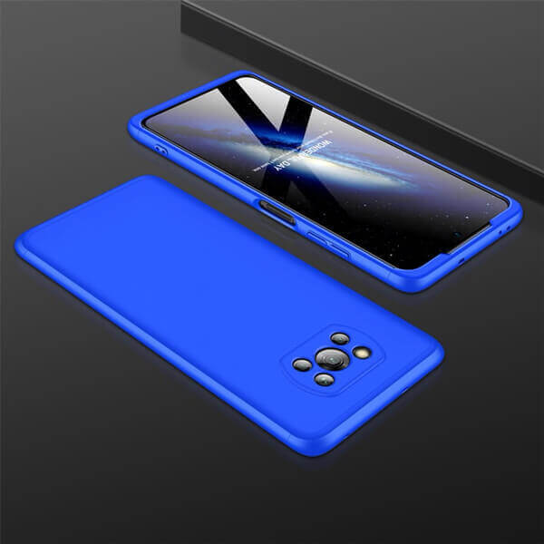 Ochranný 360° celotělový plastový kryt pro Xiaomi Poco X3 Pro - modrý