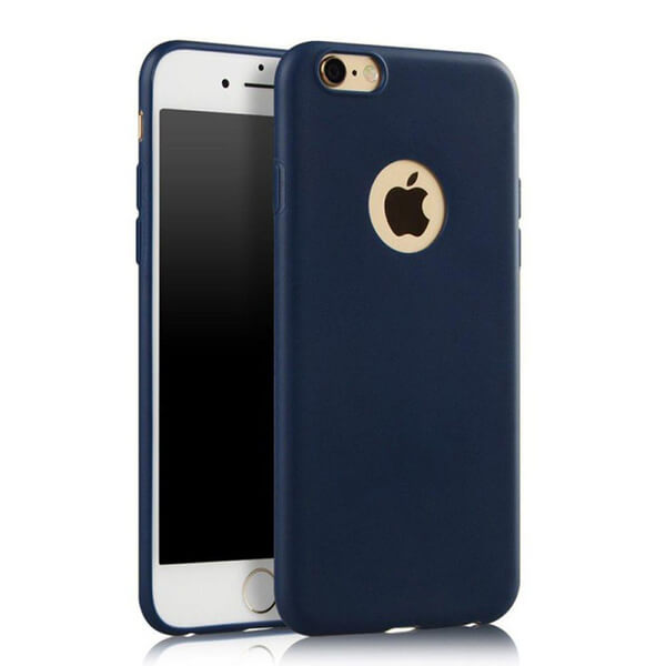 Silikonový matný obal s výřezem pro Apple iPhone 7 - tmavě modrý