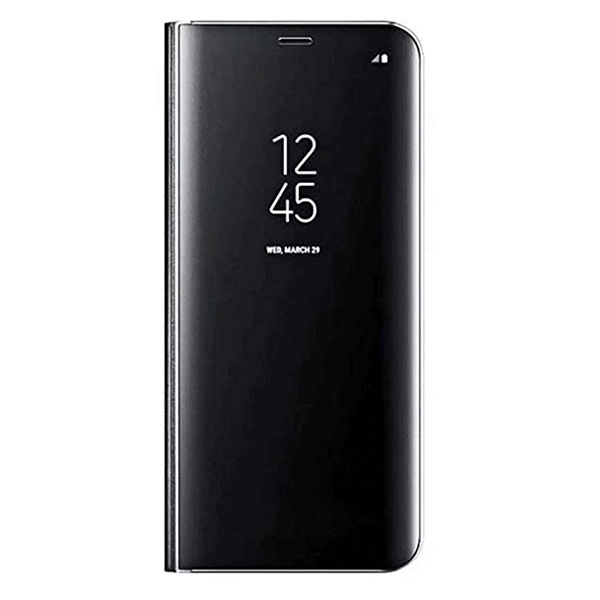 Zrcadlový silikonový flip obal pro Samsung Galaxy A02s A025G - černý