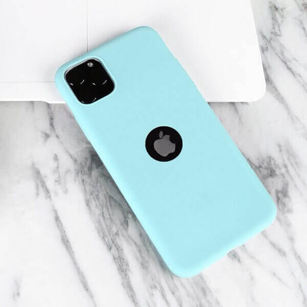 Silikonový matný obal s výřezem pro Apple iPhone 13 mini - světle modrý