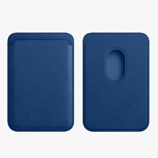 Luxusní magnetické pouzdro na kreditní karty pro Apple iPhone 13 mini - modrá ekokůže