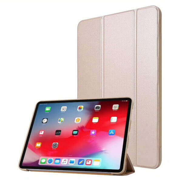 2v1 Smart flip cover + zadní silikonový ochranný obal pro Apple iPad Pro 12.9" 2021  - zlatý