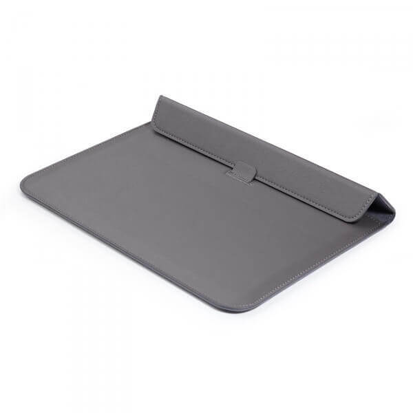 2v1 Pouzdro s magnetem a stojánkem z ekokůže pro Apple MacBook Pro 16" (2019) - šedé