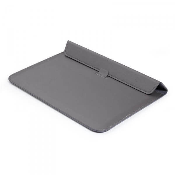 2v1 Pouzdro s magnetem a stojánkem z ekokůže pro Apple MacBook Pro 14" (2021, M1) - šedé