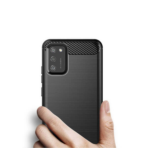 Ochranný silikonový obal karbon pro Samsung Galaxy A03s A037G - černý