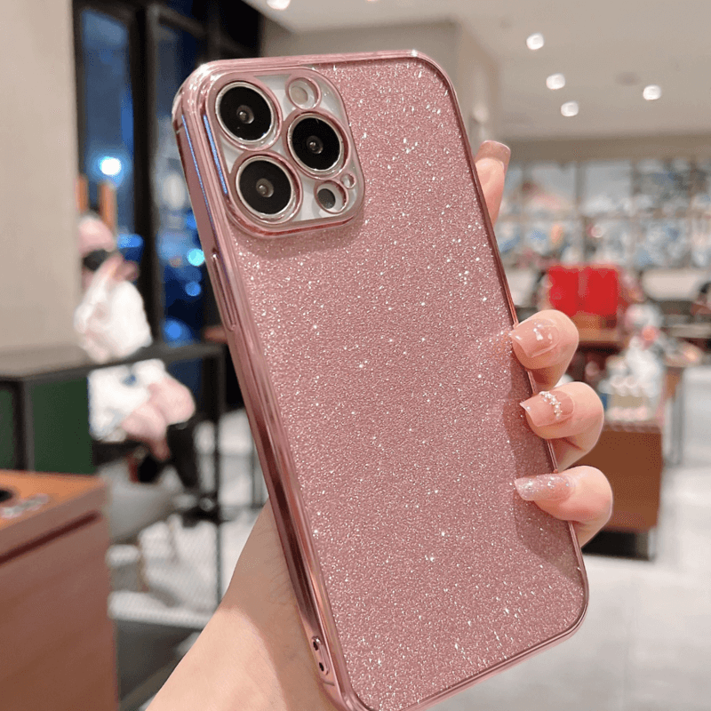 Ochranný silikonový obal se třpytkami Apple iPhone 11 - světle růžový