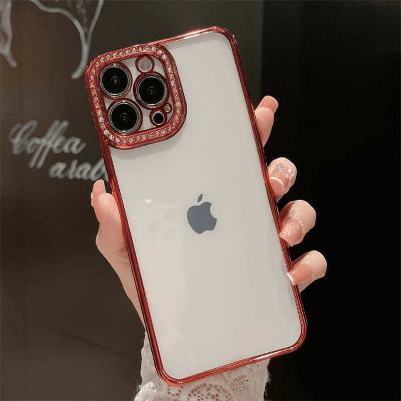 Ochranný silikonový obal s kamínky Apple iPhone 11 - červený