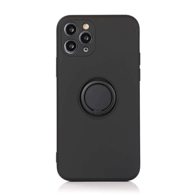 Silikonový ochranný obal s držákem na prst Apple iPhone 7 - černý