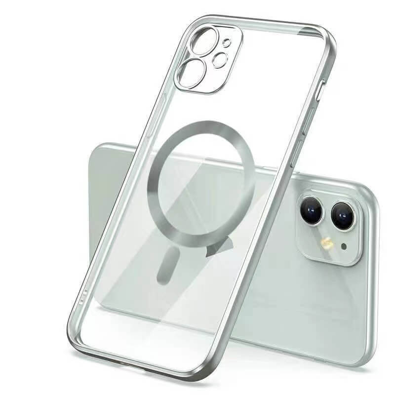 MagSafe silikonový kryt pro Samsung Galaxy S22 5G - stříbrný