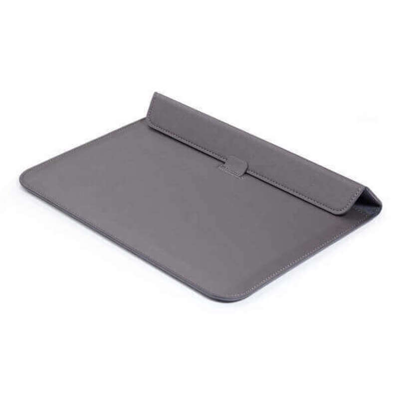 2v1 Pouzdro s magnetem a stojánkem z ekokůže pro Apple MacBook Pro 16" (2021,M1 Pro) - šedé