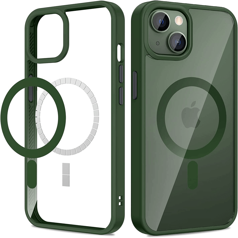 MagSafe silikonový kryt pro Apple iPhone 14 Pro - tmavě zelený