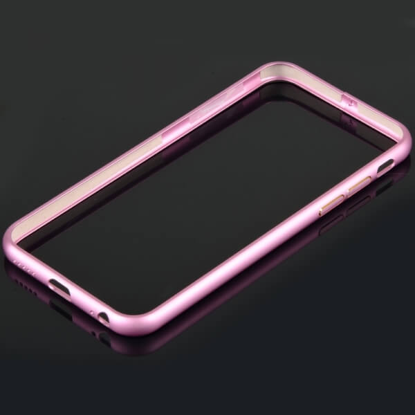 Ochranný hliníkový rámeček BUMPER pro Apple iPhone 6/6S - světle růžový