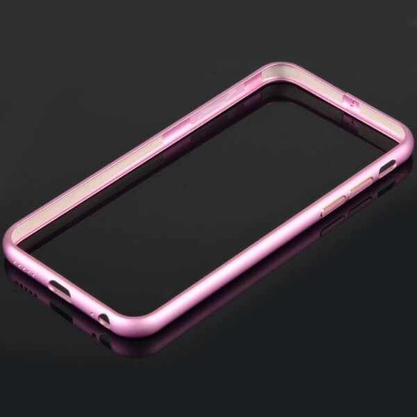 Ochranný hliníkový rámeček BUMPER pro Apple iPhone 6/6S - světle růžový
