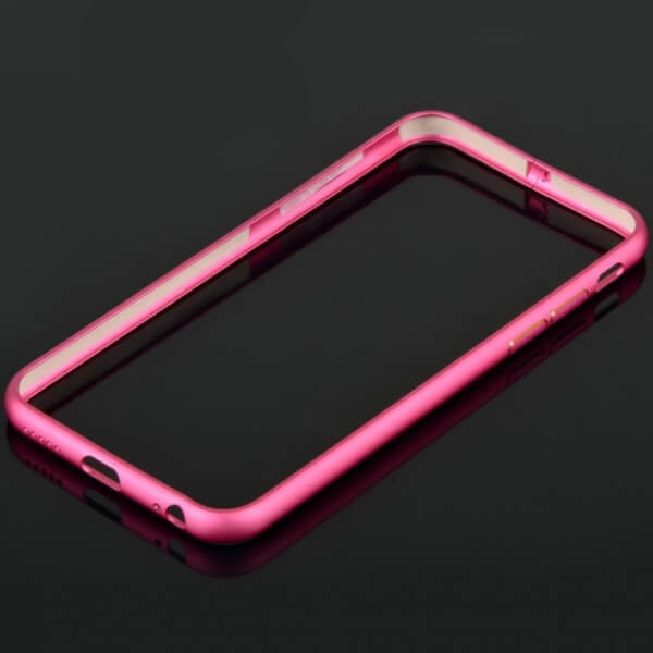 Ochranný hliníkový rámeček BUMPER pro Apple iPhone 6/6S - tmavě růžový