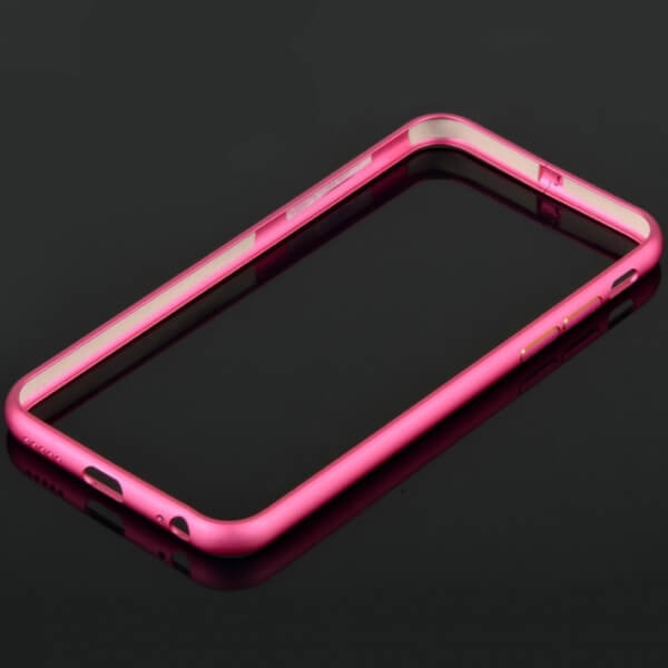 Ochranný hliníkový rámeček BUMPER pro Apple iPhone 6/6S - tmavě růžový