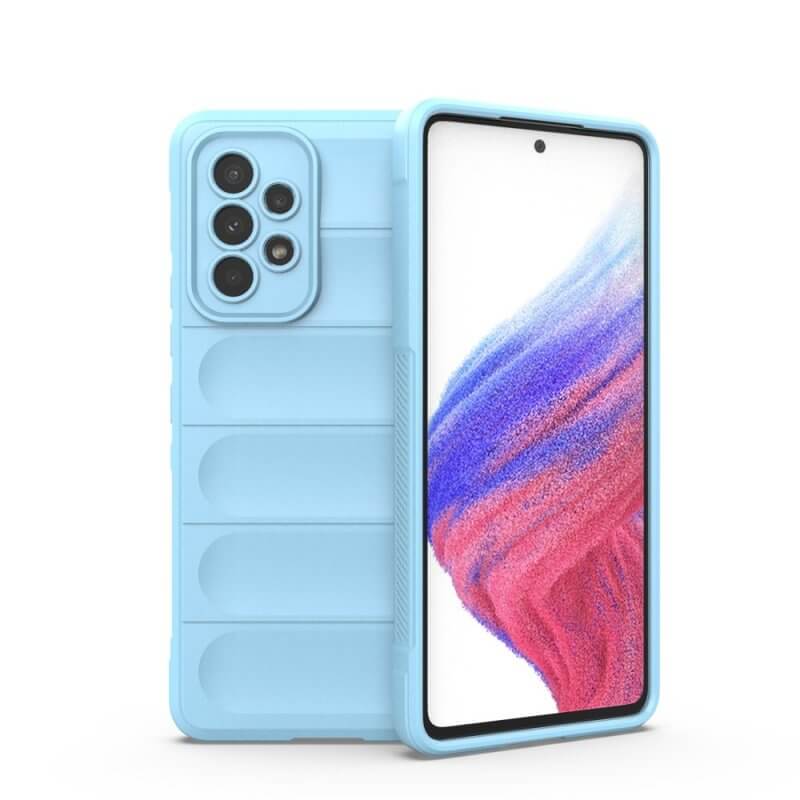 Protiskluzový silikonový ochranný kryt pro Samsung Galaxy A12 A125F - světle modrý