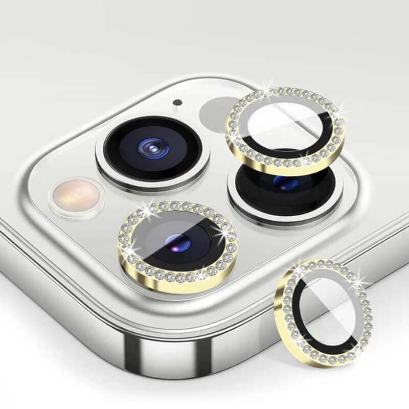 Luxusní ochranné sklo na čočku fotoaparátu a kamery pro Apple iPhone 14 Pro Max - zlaté