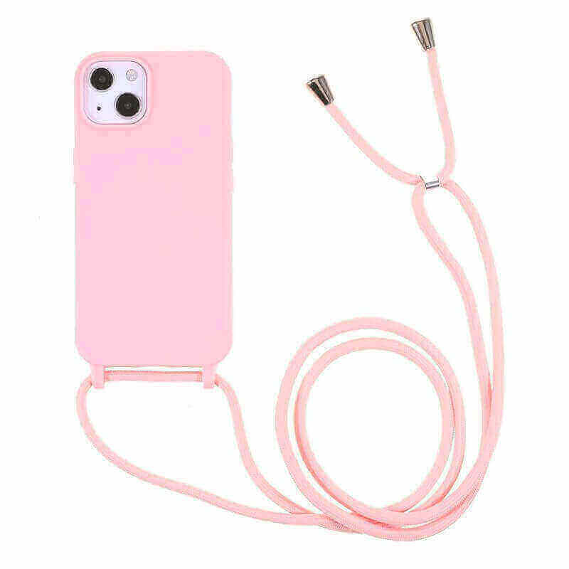 Gumový ochranný kryt se šňůrkou na krk pro Samsung Galaxy S10 G973 - světle růžový