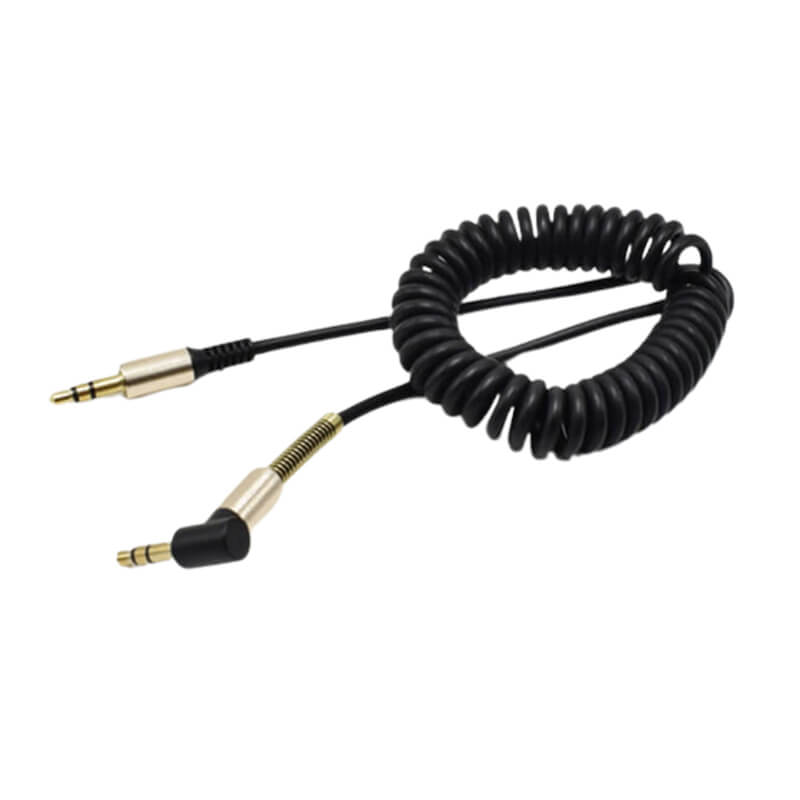 Audio Jack propojovací kabel a AUX redukce spirála - černý