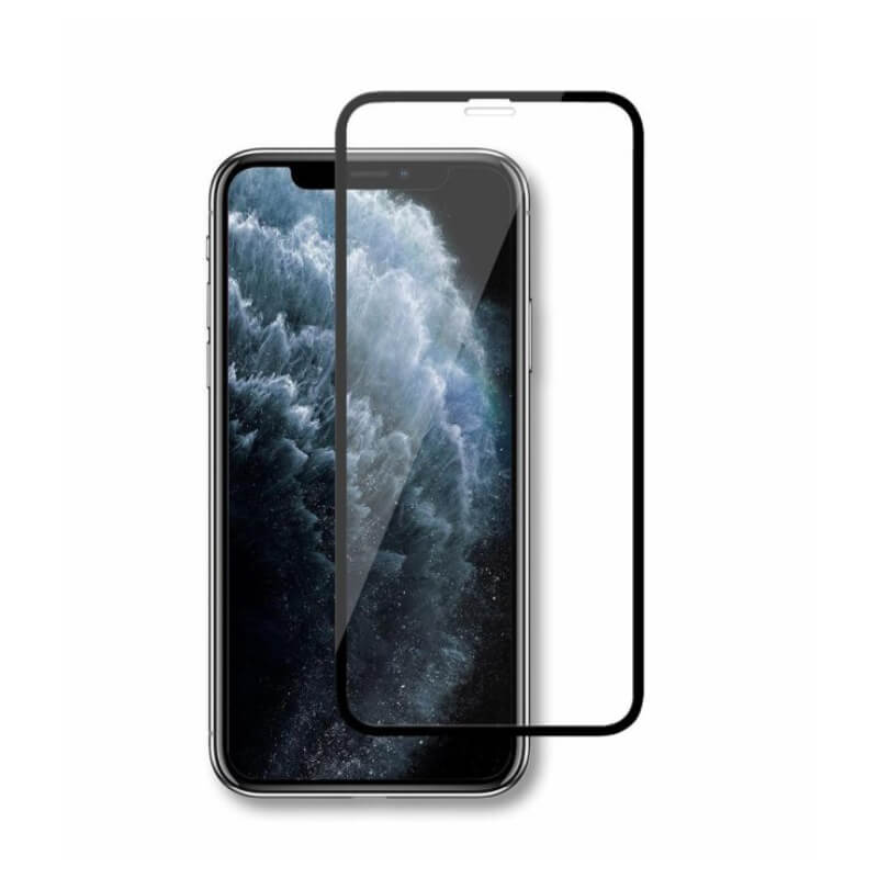 3x 3D ochranné tvrzené sklo s rámečkem pro Apple iPhone 11 Pro Max - černé - 2+1 zdarma