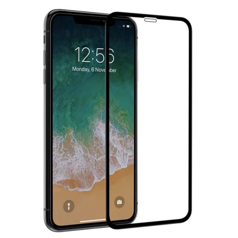 3x 3D ochranné tvrzené sklo s rámečkem pro Apple iPhone X/XS - černé - 2+1 zdarma