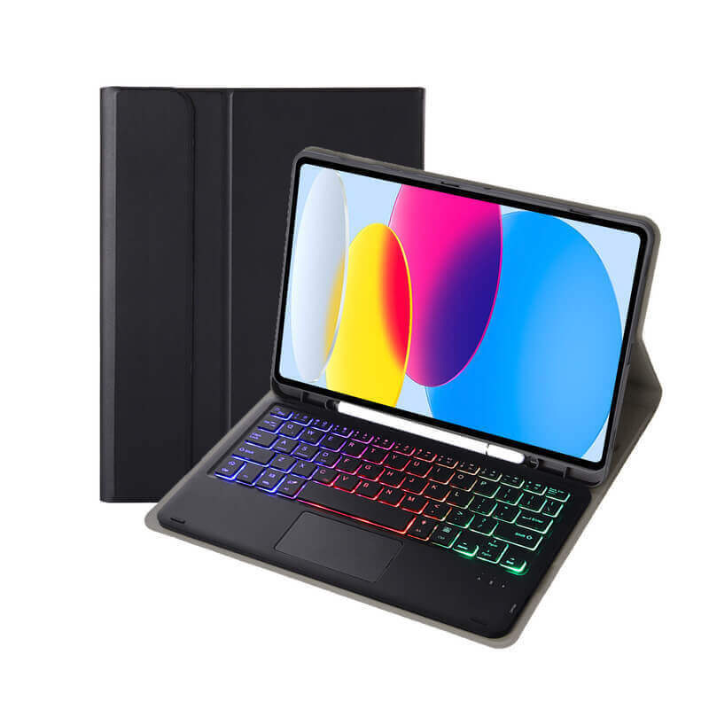 Pouzdro s podsvícenou klávesnicí a držákem na stylus pro Apple iPad 10,9" 2022  - černé