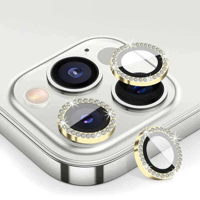 Luxusní ochranné sklo na čočku fotoaparátu a kamery pro Apple iPhone 15 Pro Max - zlaté
