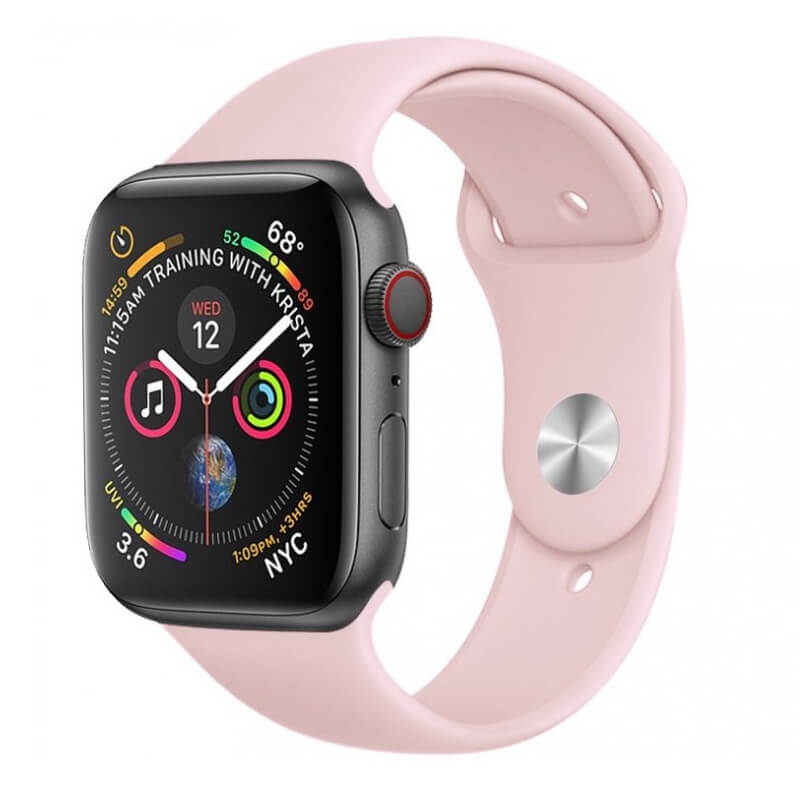 Silikonový řemínek pro chytré hodinky Apple Watch 44 mm (6.série) - světle růžový